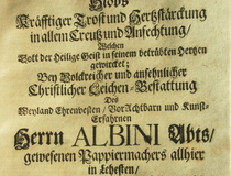 Titelblatt auf Albinus Abt
