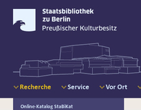 Screenshot Website der Staatsbibliothek Berlin
